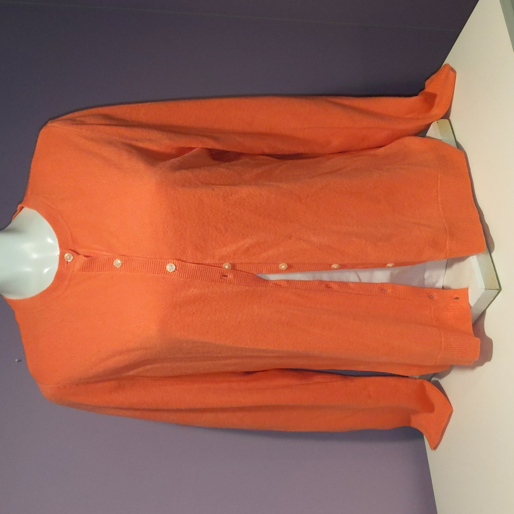 Croft & Barrow button front cantaloupe color cardigan
